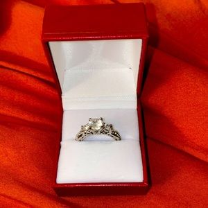 Sterling Silver with Clear Diamond Ring